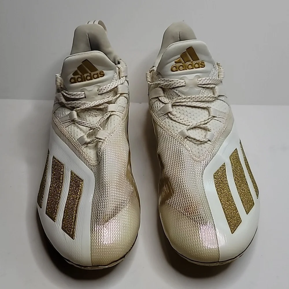 Adidas Adizero Football Cleats 9 mens FX4237 white gold metallic
